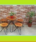 Hình ảnh: Thanh Lý Bộ Bàn Ghế Cafe Mặt Tròn Chân Sao Giá Rẻ 
