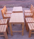 Hình ảnh: Bộ bàn ghế gỗ thông có tựa loại 1