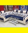 Hình ảnh: Thanh Lý Bộ Sofa Góc Chữ L Xanh Dương Giá Rẻ 