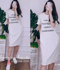 Hình ảnh: Đầm thun in chữ về full 4 màu CAO CẤP LL20026 mới nè