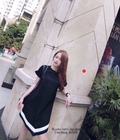 Hình ảnh: Đầm đen lai trắng vạt xéo CAO CẤP LL2502 mới nè