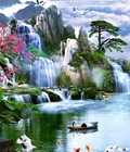 Hình ảnh: Gạch tranh phong cảnh thác nước đứng