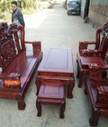 Hình ảnh: Bộ Bàn Ghế Rồng Trầu Mặt Nguyệt Gỗ Hương Vân