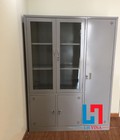 Hình ảnh: Tủ sắt văn phòng 3 buồng cánh kính có buồng treo quần áo