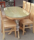 Hình ảnh: Bàn Ghế Ăn Bầu Dục Gỗ Sồi Nga