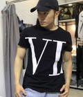 Hình ảnh: Áo thun nam đen in chữ VL trắng lớn AT0019
