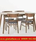 Hình ảnh: Bộ bàn ăn gỗ 4 ghế có nệm ngồi