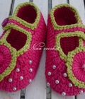 Hình ảnh: Giày móc len dành cho bé gái 0 12 tháng NinaCrochet GBG05