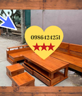 Hình ảnh: Bộ bàn ghế góc mặt liền gỗ gõ đỏ