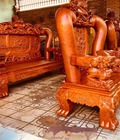 Hình ảnh: Bộ bàn ghế Minh Quốc Nghê Đỉnh gỗ hương đá
