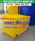 Hình ảnh: Sọt nhựa rỗng có 5 bánh xe, Sọt nhựa kéo hàng 5 bánh xe cao cấp