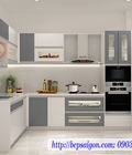 Hình ảnh: Tủ bếp Acrylic chữ L cho nhà phố hiện đại