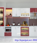 Hình ảnh: Tủ bếp Acrylic phối sắc đỏ sang trọng