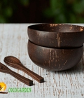 Hình ảnh: Combo bát gáo dừa + chén+ muỗng 