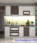 Hình ảnh: Tủ bếp Acrylic màu vân gỗ cực đẹp