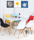 Hình ảnh: Bộ Bàn Chữ Nhật TE DAW 1,2m Và 4 Ghế DSW P1 Có Nệm Chân Gỗ
