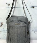Hình ảnh: Túi đeo chéo vải màu xám sáng có quai xách thời trang TDC0016