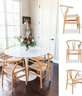 Hình ảnh: Bộ bàn ăn tròn Tulip 4 ghế Wishbone dành cho căn hộ cao cấp 
