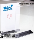Hình ảnh: Khay mica, khay menu chữ T, khay mica đế đen