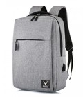 Hình ảnh: Ba lô laptop hình chữ nhật màu xám ghi thời trang Hàn Quốc BALO0017