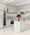Hình ảnh: Tủ bếp acrylic gam màu trắng sang trọng, thanh nhã