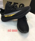 Hình ảnh: Giày sneaker nam đen viền bên kẻ xám vàng thể thao Mã 0009