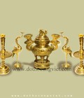 Hình ảnh: Bộ ngũ sự bằng đồng vàng cao 55cm