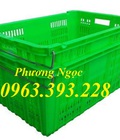 Hình ảnh: Sọt nhựa rỗng có quai sắt, sóng nhựa HS011, sọt nhựa đựng trái cây