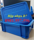 Hình ảnh: Hộp nhựa B7, thùng nhựa hình chữ nhật, khay đựng linh kiện, thùng nhựa cao 12cm