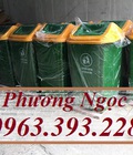 Hình ảnh: Thùng rác nhựa công nghiệp, thùng rác nắp bập bênh, thùng rác 60L