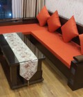 Hình ảnh: Đệm ghế gỗ Sofa L  - Tông Màu cam