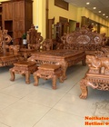 Hình ảnh: Bộ Bàn Ghế Rồng Đỉnh Tay 15 Liền Khối 12 Món Vip