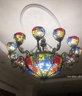 Hình ảnh: Đèn chùm tiffany 12 tay hoa hồng.