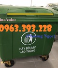 Hình ảnh: Thùng rác nhựa 660L 4 bánh xe ,xe gom rác rác nhựa HDPE giá rẻ.