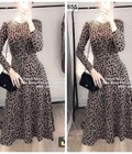 Hình ảnh: Đầm xòe tay dài họa tiết da beo