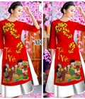 Hình ảnh: Set áo dài gấm kèm chân váy tết