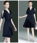 Hình ảnh: Đầm xòe vạt xéo dập li đính ngọc HK