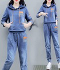 Hình ảnh: Set jean tay dài phối nón HK
