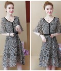 Hình ảnh: Đầm xòe tay loe phối ren họa tiết da beo