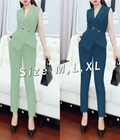 Hình ảnh: Set quần tây áo cổ vest túi giả
