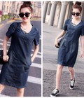 Hình ảnh: Đầm jean cổ tim phối dây Fashion