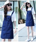 Hình ảnh: Đầm jean yếm phối túi trước ngực năng động