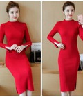 Hình ảnh: Đầm len body tay cách điệu HK