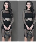 Hình ảnh: Set quần short tay dài phối lưới Moschino