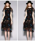 Hình ảnh: Đầm xòe họa tiết cao cấp HK
