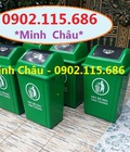 Hình ảnh: Thùng rác 60L nắp lật, thùng rác 60L nắp bập bênh, thùng rác 60l push,