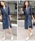 Hình ảnh: Đầm jean phối sọc