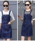 Hình ảnh: Đầm jean đính nút viền kiểu
