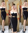 Hình ảnh: Đầm body bẹt vai phối màu cao cấp