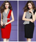 Hình ảnh: Đầm body cổ vest phối phụ kiện eo đính đá